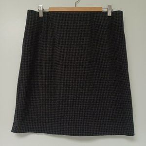 J. Jill Ponte Knit Pencil Skirt, Black and Charcoal Check, Size Medium